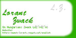 lorant zwack business card